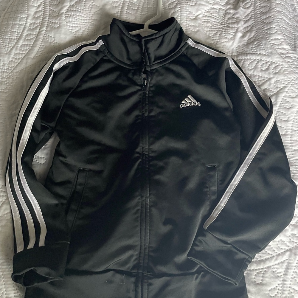 Adidas Black Jacket with White Accents